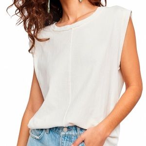 Free People White Jasmine Kasse Muscle Top Size Medium NWT